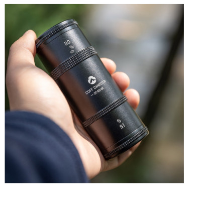 Hộp đựng trà, cà phê hợp kim nhôm mạ titanium đen Campingmoon CC-50-BK/ CC-51-BK