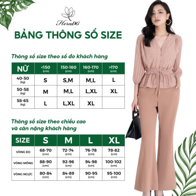 Áo sơ mi nữ thiết kế kiểu bèo eo thắt nơ tay bồng lỡ chất liệu xanh Recycled HeraDG SAKBC3019