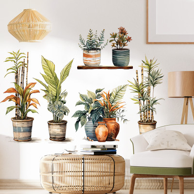 Sticker Giấy Dán Tường Decal Dán tường Tranh Dán Tường Trang Trí Tường Mẫu Chậu Cây Cảnh ZDB-2866