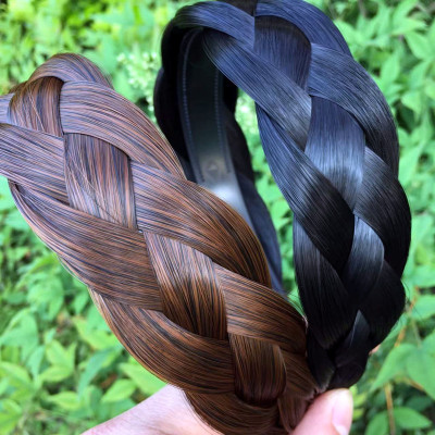 Bờm cài tóc giả thắt bím kiểm mới bản 2.5cm