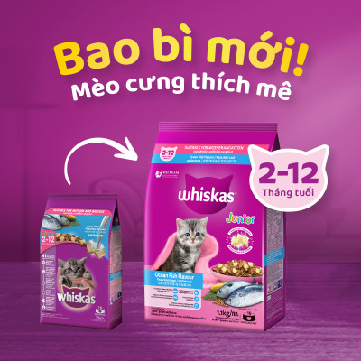 Thức Ăn Cho Mèo Con Whiskas Junior 2-12 MonthsVị Cá Biển 450g/Túi