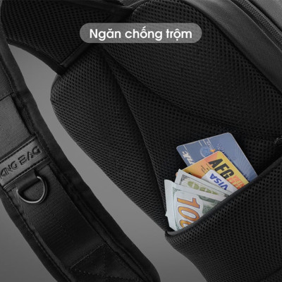 Túi đeo chéo thời trang KINGBAG JULIUS IV cổng USB, nhiều ngăn, chống trộm, vải kháng nước tốt - Hàng chính hãng