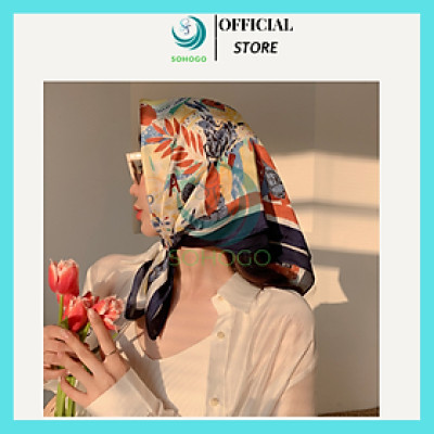 Khăn lụa vuông unisex 70x70cm -CHỌN MẪU- Khăn turban bandana cao cấp, làm áo yếm nhiều kiểu dáng khăn trùm đầu