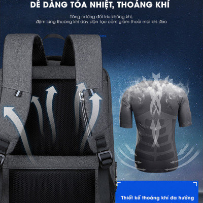 Balo Nam Tích Hợp Khóa Chống Trộm Cao Cấp Teement, Chống Rạch, Chống Nước, Chống Xước Thời Trang Phong Cách Mới - Hàng Chính Hãng