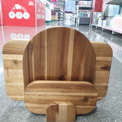 Bộ 3 Thớt Gỗ Acacia Kèm Giá Đỡ LocknLock CKD075S4 (hàng chính hãng)