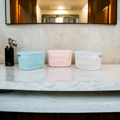 Giỏ Nhựa Đựng Đồ Đa Năng Có Nắp Đậy Cao Cấp Nhật- Đựng Sách Vở Đồ Cá Nhân Mỹ Phẩm Quần Áo Chăn Gối Ga Mền - Nhiều Màu Nhật Đẹp Có Tay Cầm, Phong Cách Nhật Bản Đơn Giản, Tiện Dụng, Vật Liệu An Toàn