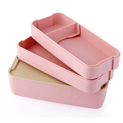 Hộp Đựng Cơm Văn Phòng, Cặp Lồng Cơm Lúa Mạch 3 Tầng Tặng Kèm Thìa Lúa Mạch - Hàng Loại 1 - Chính Hãng MINIIN