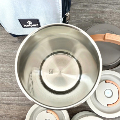 Hộp Cơm Giữ Nhiệt 3 Ngăn Inox Kalpen I1 Thể Tích 2000ml - Hàng chính hãng