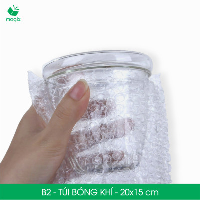 B2 - 20x15 cm - 50 Túi bóng khí chống sốc đóng hàng - Túi gói hàng, bọc chống sốc, xốp chống sốc