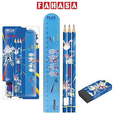 Bộ Dụng Cụ Học Tập 3 Món Ultraman - Plus 600-V027