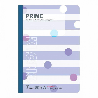 Vở kẻ ngang may dán gáy Prime KLONG B5 80 trang 70/76; MS: 892
