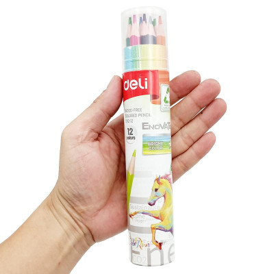 Hộp Tròn 12 Bút Chì Màu Deli EC112-12
