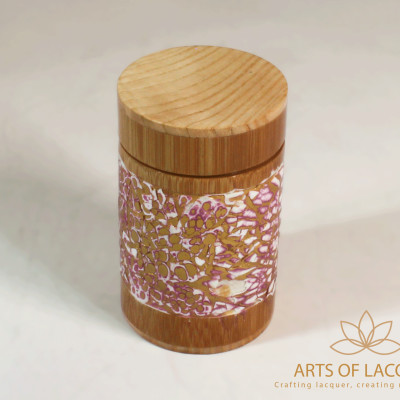 Lọ Tre Sơn Mài Khảm Trai Tím