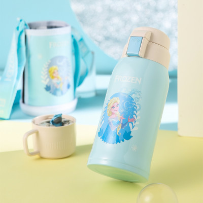 Bình giữ nhiệt cho Bé Công chúa Elsa Beddy Bear dành cho bé Gái - Dung tích 600 ml - 2 nắp thay thế - Chất liệu Thép không gỉ cao cấp SUS316 - Tặng kèm túi đeo