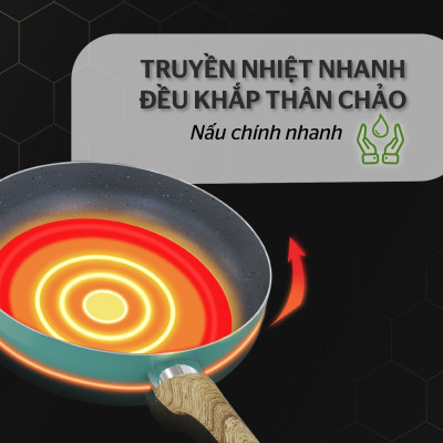  Chảo Sâu Chống Dính Vân Đá Sunhouse Clover CL30S - Hàng Chính Hãng