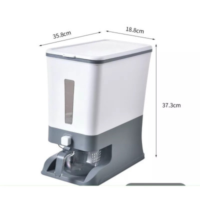 Thùng đựng gạo tiện ích 10kg Hokori Tặng kèm 5 khăn lau grofa- Hàng Chính Hãng 