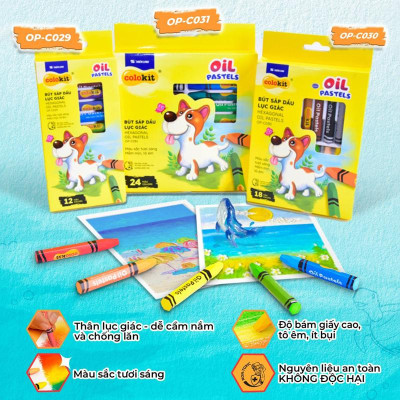 Hộp 24 Bút Sáp Dầu Lục Giác Hexagonal Oil Pastels - Colokit OP-C031