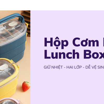 Hộp Cơm Văn Phòng Giữ Nhiệt  2 Lớp 2 Tầng Tiện Lợi Kèm Hộp Đựng Canh Soup và Bộ Đũa Thìa INOX – Chất Liệu INOX304An Toàn Cho Sức Khỏe – Hàng Chính Hãng MINIIN- Tặng Túi Đựng Cơm