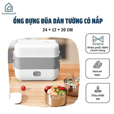 Hộp Cơm Cắm Điện Đời Mới Chính Hãng MINIIN, Hâm Nóng, Giữ Nhiệt, Nấu Chín Cơm Và Thức Ăn, 2 Tầng Nhỏ Gọn, 4 Bát Innox Không Gỉ, Tặng Kèm Bộ Đũa Và Thìa, Đa Chức Năng, Dễ Dàng Vệ Sinh