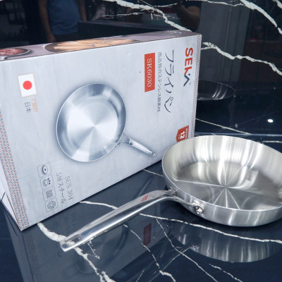 Chảo inox Nguyên khối nông lòng SEKA SK6030, sử dụng cho mọi loại bếp
