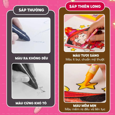 Hộp 12 Bút Sáp Màu Rửa Được Colorkit - Thiên Long SWCR-C001/AK