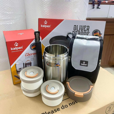 Hộp Cơm Giữ Nhiệt 3 Ngăn Inox Kalpen I1 Thể Tích 2000ml - Hàng chính hãng
