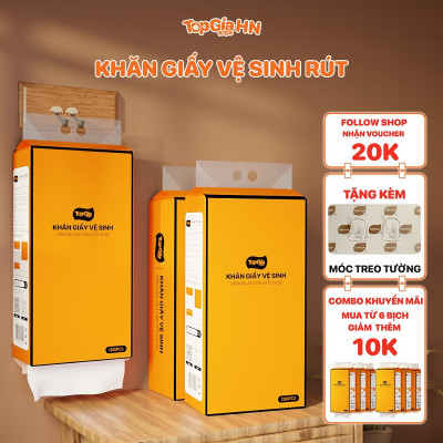 Giấy Rút Treo Tường- Giấy Ăn - Giấy Vệ Sinh Túi Giấy Treo Tường 4 Lớp Bột Gỗ, Phù Hợp Cho Cả Mẹ Và Bé, Thấm Hút Nhanh