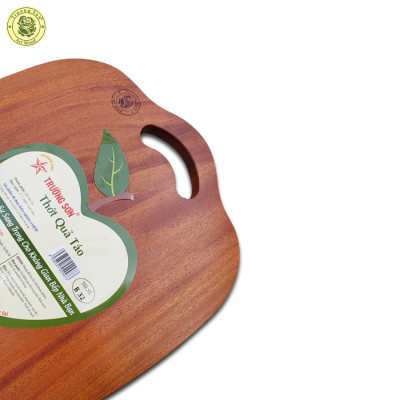 Thớt Gỗ Xà Cừ Kiểu Dáng Quả Táo Dài 28, 32 cm  - Đồ Dùng Gia Dụng Nhà Bếp Bằng Gỗ Thương Hiệu Trường Sơn