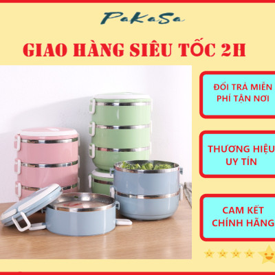 Hộp Cơm ( Cà Mèn ) Giữ Nhiệt Nhiều Tầng Có Thể Tách Rời Thành 1/2/3 Tầng Tùy Theo Nhu Cầu Mỗi Lần Sử Dụng - Hàng Chính Hãng 