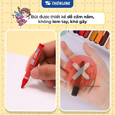 Bút sáp 12/18 màu Thiên Long Colokit - Màu sắc tươi sáng Phủ đều màu Bền màu - Phiên bản Akooland
