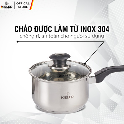 Chảo sốt có nắp cao cấp KIELER đáy từ 16cm nấu nhanh, tiết kiệm điện, có 2 lớp chống dính Whitford RW1222-C16
