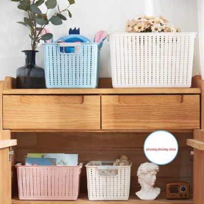Rổ nhựa đan mây đa năng đựng đồ tiện dụng 3 size