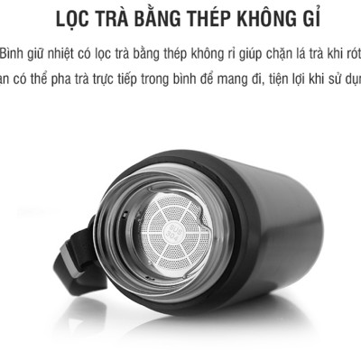 Bình Giữ Nhiệt Vacuum Bottle Lock&Lock màu xanh đậm LHC6180FU 800ml, Hàng chính hãng, thép không gỉ, độ bền cao - JoyMall