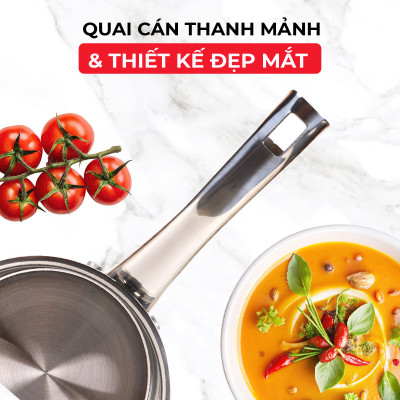 Bộ Nồi Chảo Inox 3 Lớp Liền Khối Kalpen Baby BB14 size 14cm