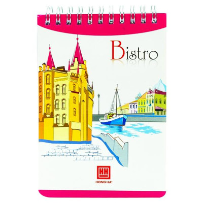 Sổ Lò Xo Ngang Bistro A6 - 200 Trang - Hồng Hà 2840 (Mẫu Màu Giao Ngẫu Nhiên)