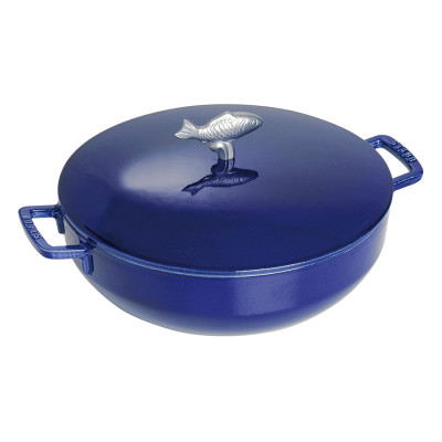 Nồi Bouillabaisse Nút Hình Cá Staub – Màu Xanh Dương – 28cm