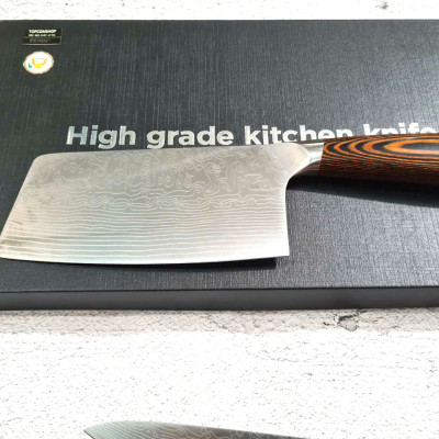 DAO - BỘ 3 DAO BẾP NHẬT BẢN THÉP DAMASCUS MÃ A9 DT2 nt topcomshop vn