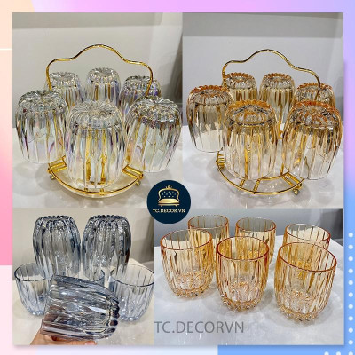 Bộ 6 Cốc Thuỷ Pha Lê Siêu Rẻ  Sang Trọng Tinh Tế 