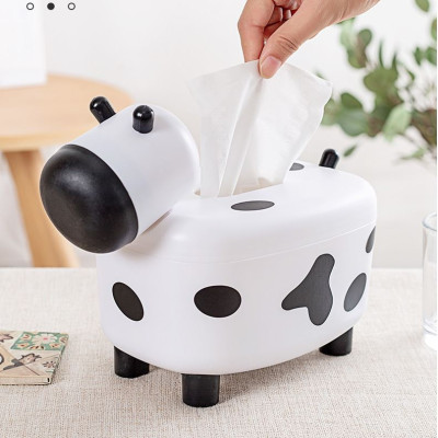 Hộp Đựng Giấy Ăn 2 in 1  Hình Bò Sữa