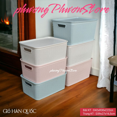 COMBO BỘ GIỎ CÓ NẮP ĐẬY CAO CẤP NHIỀU SIZE & MÀU ĐẸP BỘ RỔ GIỎ CÓ NÁP ĐẬY PHONG CÁCH HÀN QUỐC & NHẬT BẢN TUYỆT ĐẸP (MH 37&38)