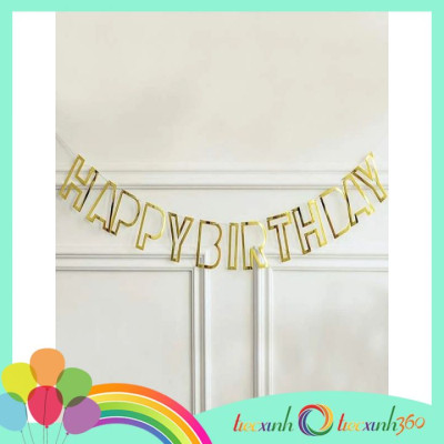 Dây chữ Happy Birthday kiểu nét rỗng
