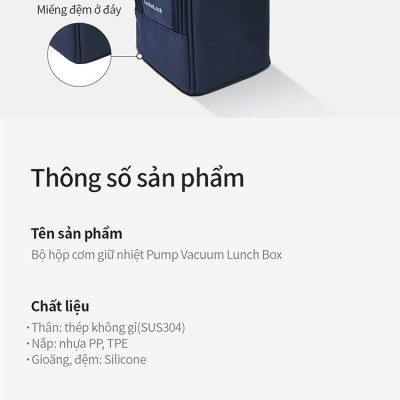 Bộ Hộp Cơm Giữ Nhiệt Hút Chân Không Lock&Lock NVY-4 - LHC8052S01