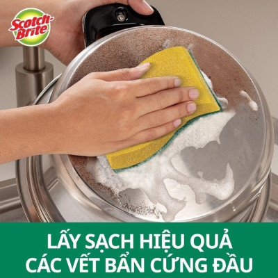 Gói 6 miếng rửa chén 2 mặt kháng khuẩn chống trầy Scotch-Brite 3M SB-MUTG6 - đa năng, 3 tác động làm sạch, độ bền cao, công nghệ độc quyền