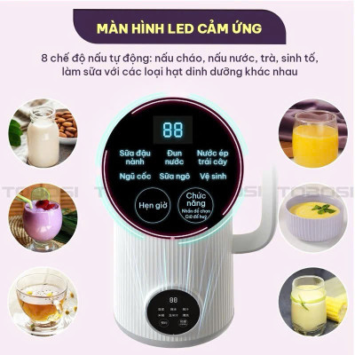 Májy Làm Sữa Hạt Đa Năng 600W, Nấu Súp, Cháo, Ngũ Cốc Siêu Mịn, Hẹn Giờ Thông Minh , đèn trang trí