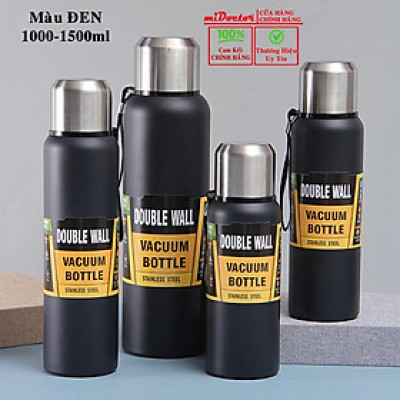 Bộ Bình Nước Giữ Nhiệt Cute 1000-1500ml Inox Giữ Nhiệt Nóng Lạnh 8-12 Tiếng Có Nắp Uống, Lưới Lọc Trà Hãng miDoctor
