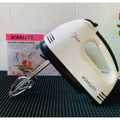 Máy đánh trứng cầm tay mini, máy đánh kem bơ 7 tốc độ tiện lợi