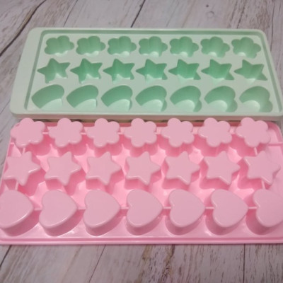 Bộ 4 Khay Đá Làm Thạch Rau Câu Họa Tiết Tim Sao Mai 21 Viên 