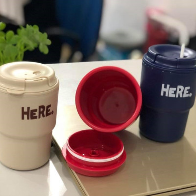 Cốc giữ nhiệt có nắp xoay HERE 320ml cao cấp tiện dụng - Hàng nội địa Nhật Bản. 