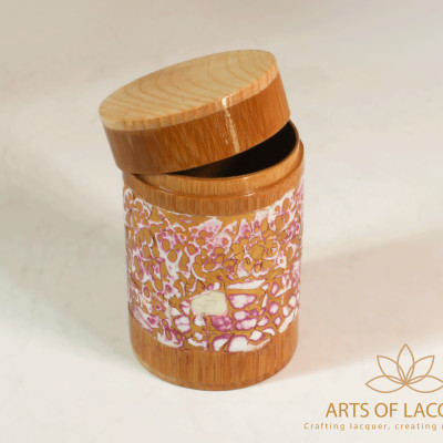 Lọ Tre Sơn Mài Khảm Trai Tím