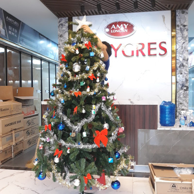 Cây thông noel màu xanh cao 2m - Cây cao cấp tán dày và rộng